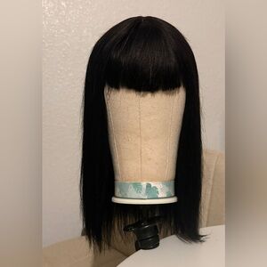 Black Straight Fringe Wig - Unbranded